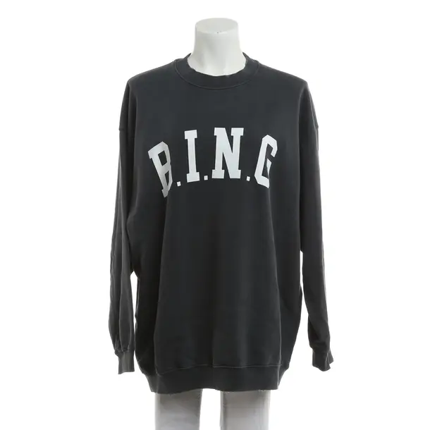 Sweatshirt, in Dunkelgrau, Baumwolle, Anine Bing