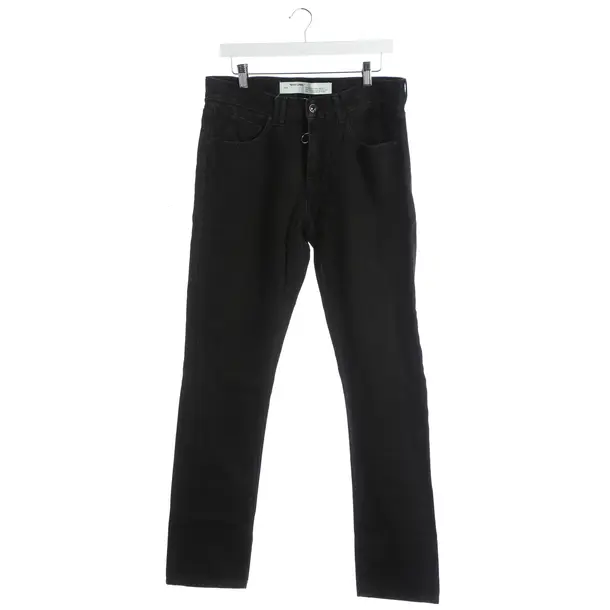 Straight Fit Jeans, in Black, Cotton, Off-White