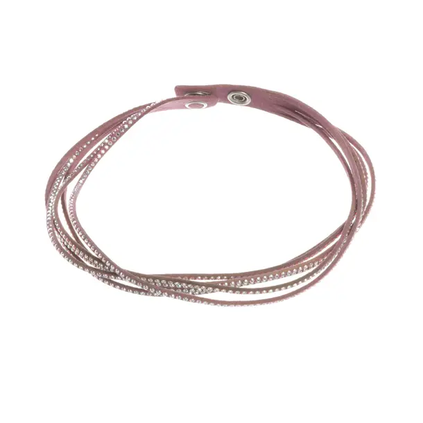 Armband, in Hellrosa, Leder, Swarovski