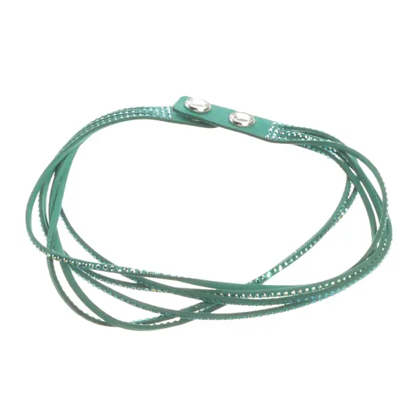 Armband, in Grün, Leder, Swarovski