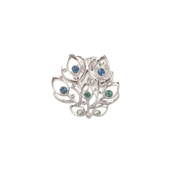 Brooch, in Silver, Metal (metallic, metallized), Swarovski