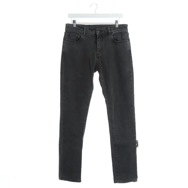 Slim Fit Jeans, in Dark Gray, Cotton, Off-White