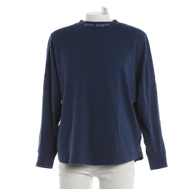 Long Sleeve Shirt, in Blue, Cotton, Palm Angels