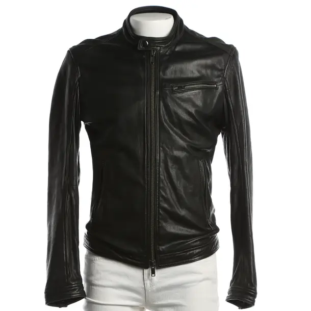 Giacca in pelle, in Nero, Pelle, Dondup
