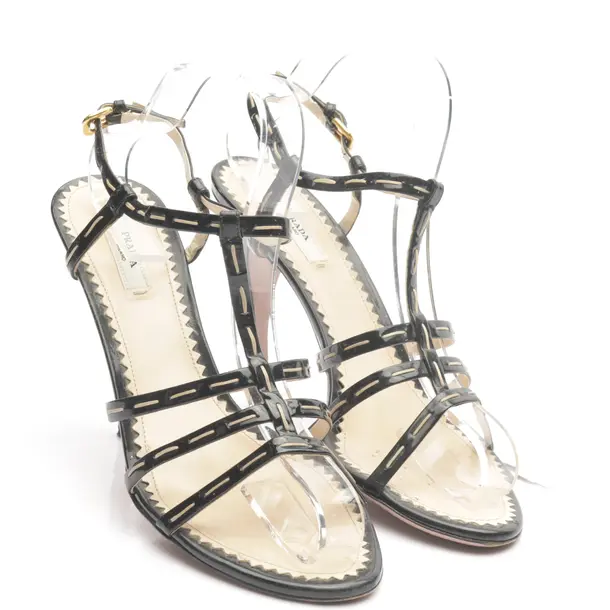 Heeled Sandals in Black, , Prada