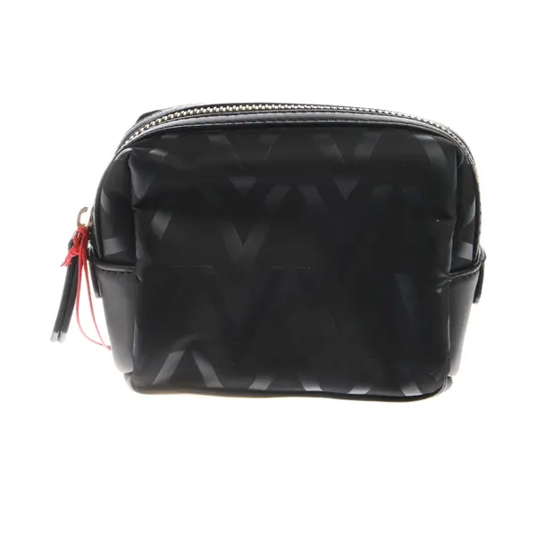 Cosmetic Bag in Black, Polyester, Valentino