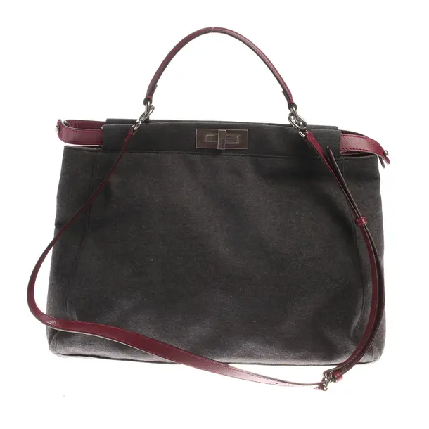 Handbag in Gray, Cotton, Fendi