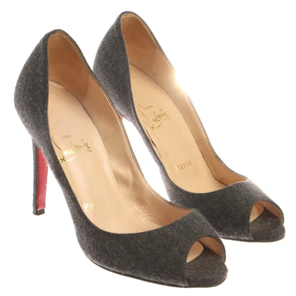 Peep Toes in Gray, , Christian Louboutin