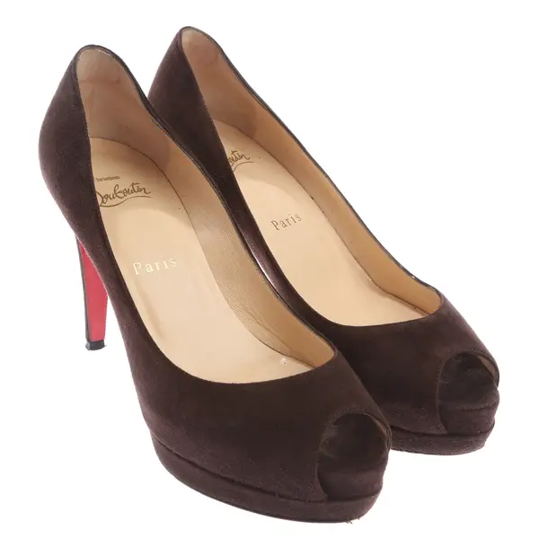 Peep Toes in Brown, , Christian Louboutin