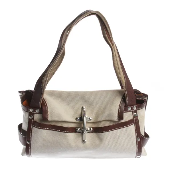 Shoulder Bag in White, Cotton, Fay