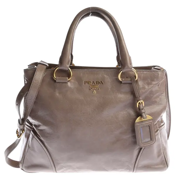 Handtasche in Braun, Leder, Prada