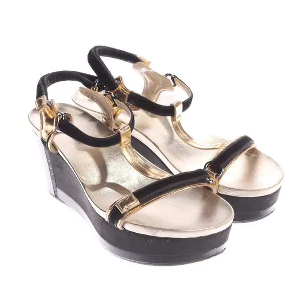 Heeled Sandals, in Gold, Prada Linea Rossa