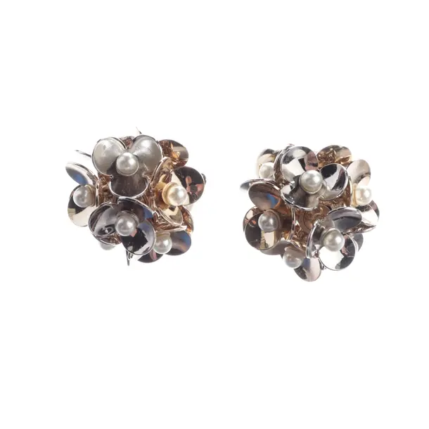 Ohrringe in Metallic, Metall (metallisch, metallisiert), Dior