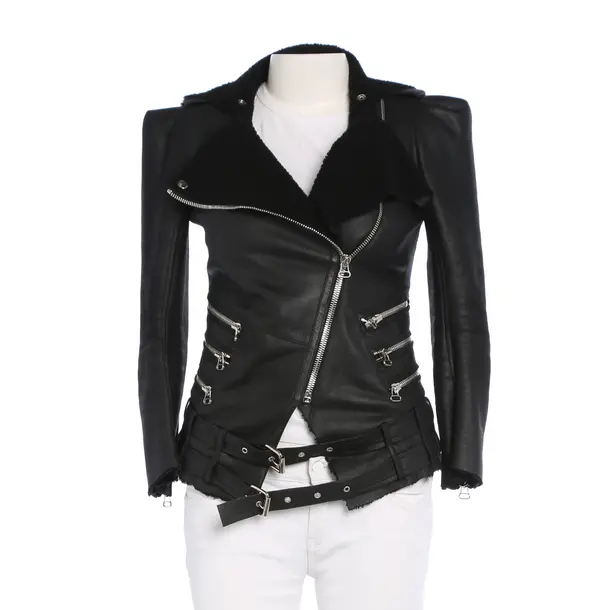 LeatherJacket in Black, Leather, Balmain