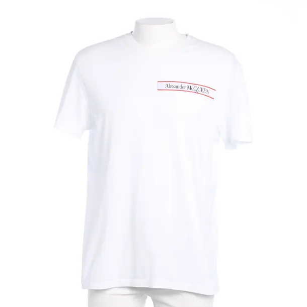 T-Shirt in Weiß, Baumwolle, Alexander McQueen