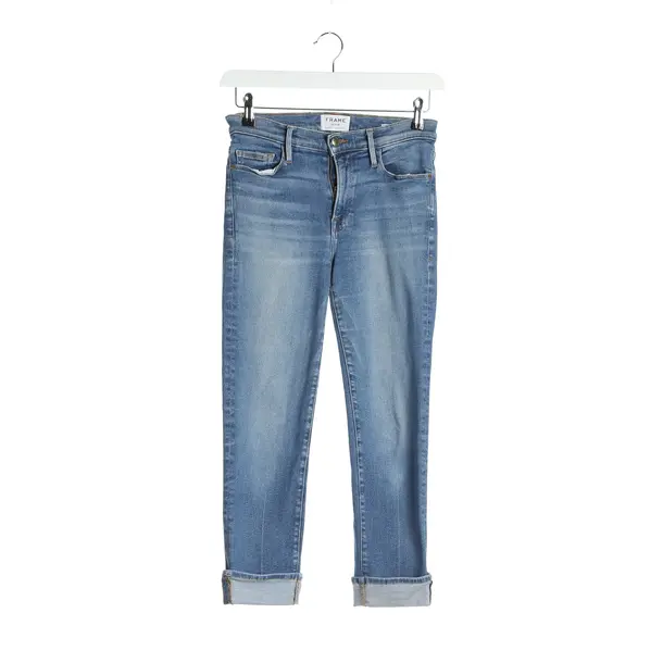 Straight Fit Jeans in Blue, Cotton, Frame