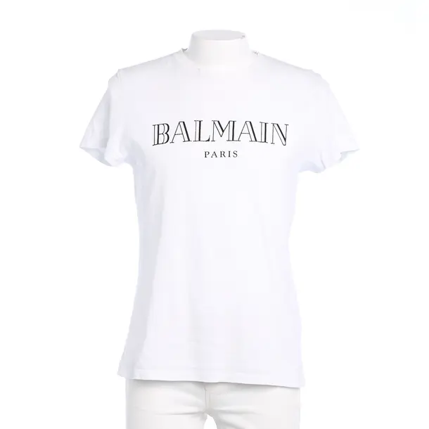 T-Shirt in Weiß, Baumwolle, Balmain