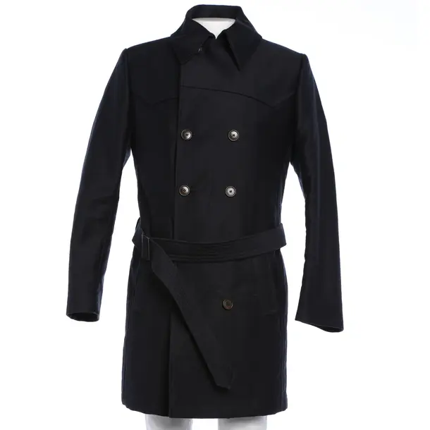 Overcoat, in Navy, Cotton, Drykorn