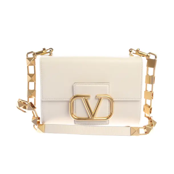 Schultertasche in Weiß, Leder, Valentino