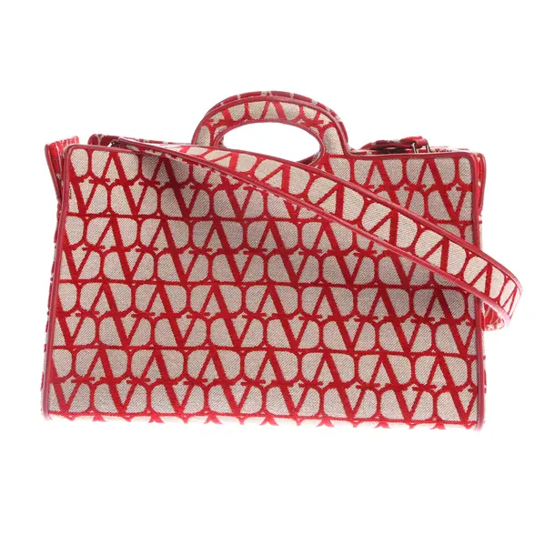 Shopper Bag in Red, Cotton, Valentino