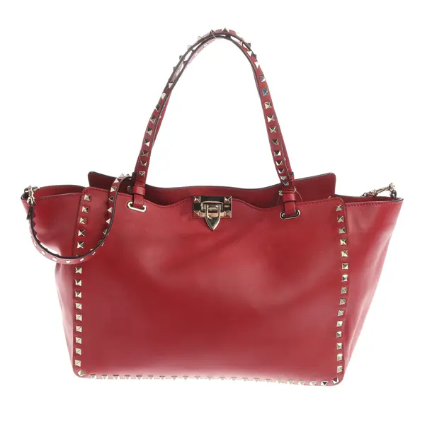 Shoulder Bag, in Red, Leather, Valentino