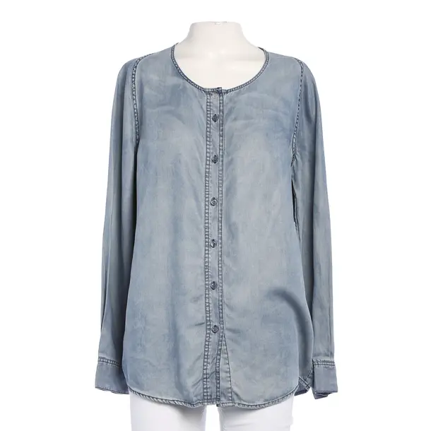 Blouse in Blue, Cotton, Closed