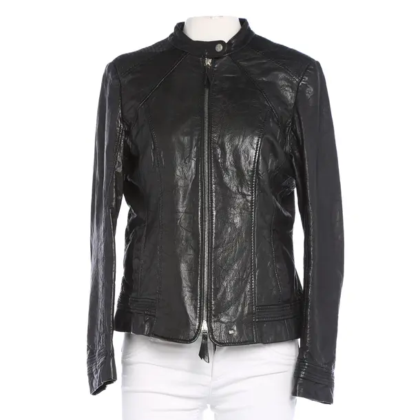 LeatherJacket in Black, Leather, Hugo Boss Orange