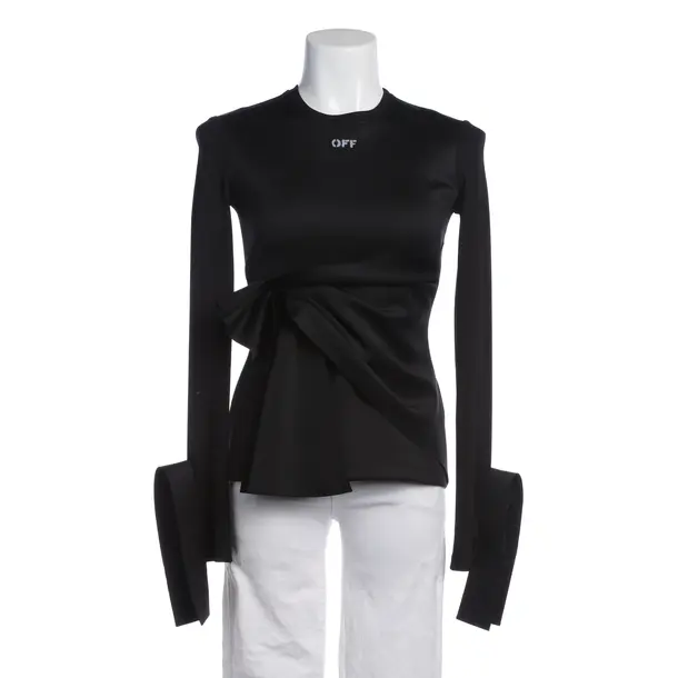 Blouse, in Black, Polyester, Off-White