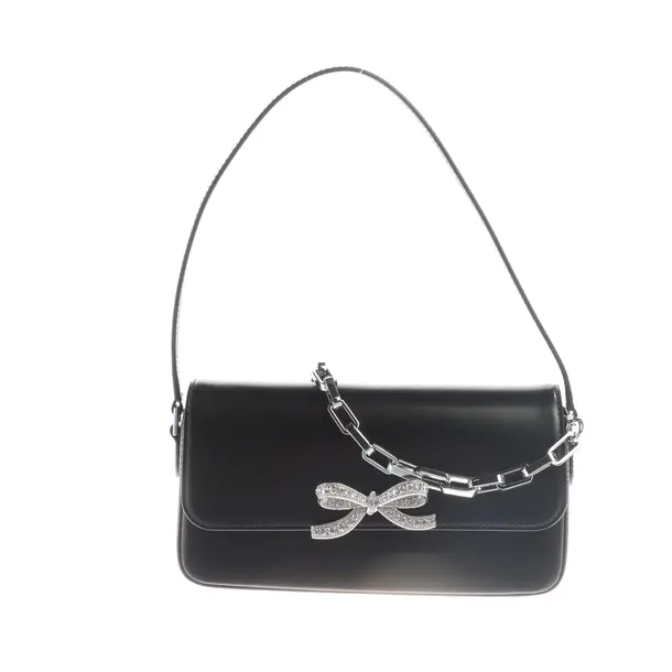 Schultertasche in Schwarz, Leder, self-portrait