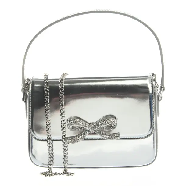 Evening Bag, in Silver, Leather, self-portrait