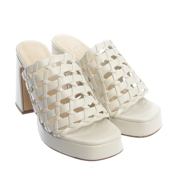 Heeled Sandals in White, , Souliers Martinez
