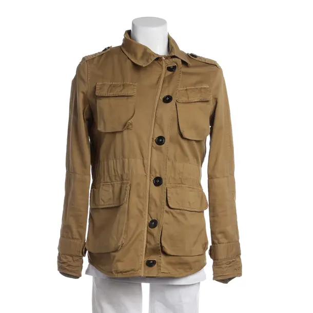 Mid-Season Jacket in Green, Cotton, Closed