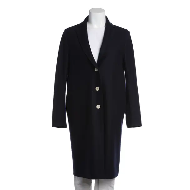 Mid-Season Coat in Blue, Wool, Harris Wharf London