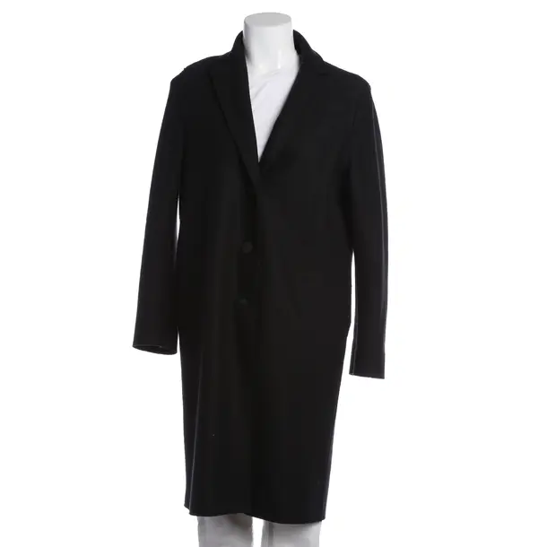 Mid-Season Coat in Black, Wool, Harris Wharf London