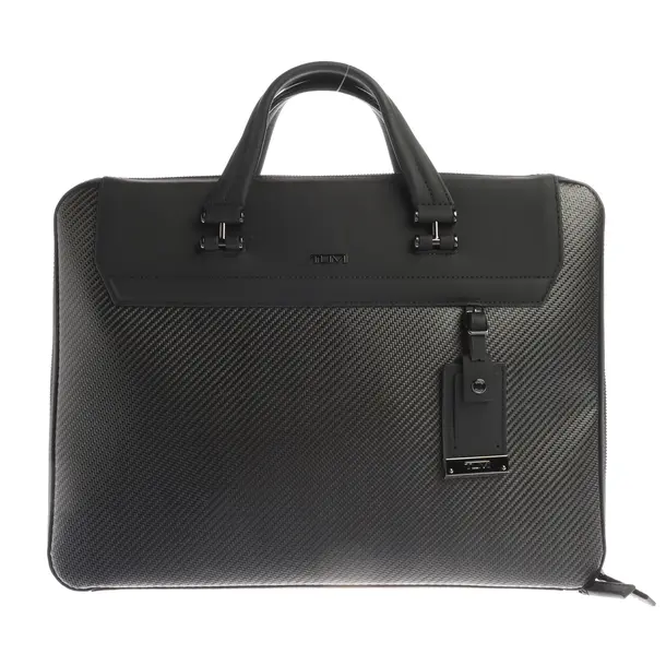 Laptoptasche in Schwarz, Leder, Tumi