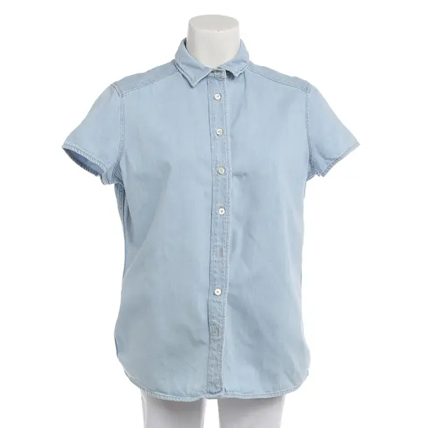 Blouse in Blue, Cotton, Closed