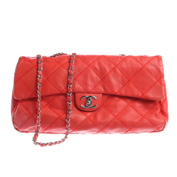 Schultertasche, in Rot, Leder, Chanel