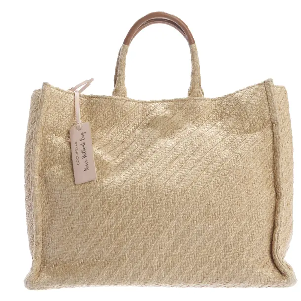 Shopper Bag, in Beige, Raffia, Coccinelle