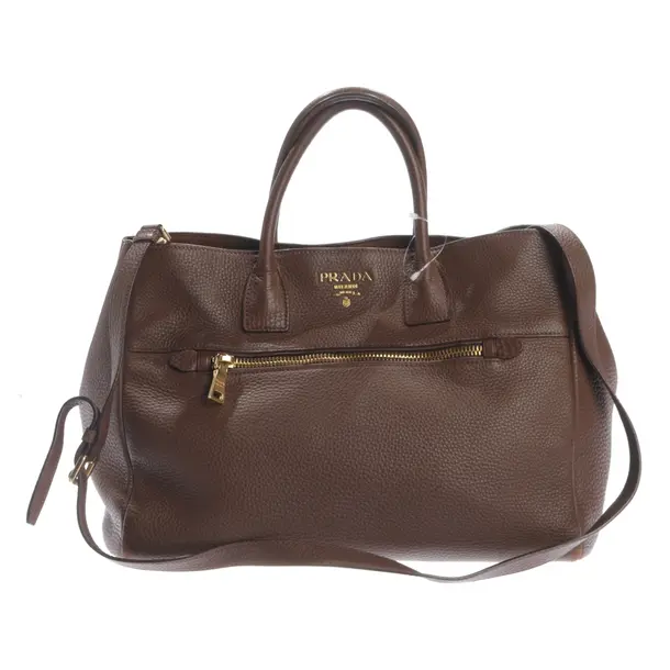 Handbag, in Brown, Leather, Prada