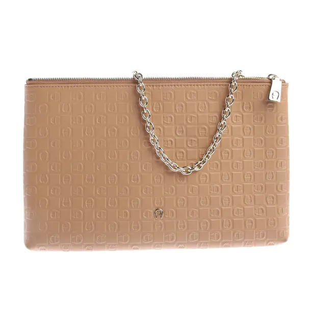 Clutch in Weiß, Leder, Aigner