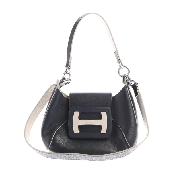 Schultertasche, in Schwarz, Leder, Hogan