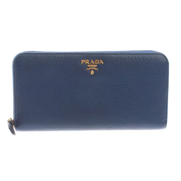 Portafoglio, in Blu, Pelle, Prada
