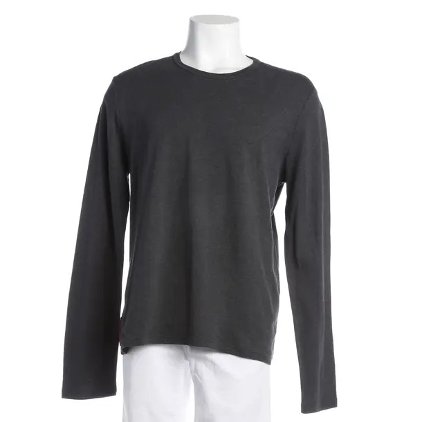 Longsleeve, in Dunkelgrau, Baumwolle, Prada Linea Rossa