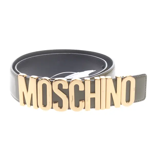 Belt, in Green, Leather, Moschino