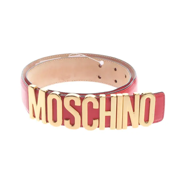 Belt, in Red, Leather, Moschino