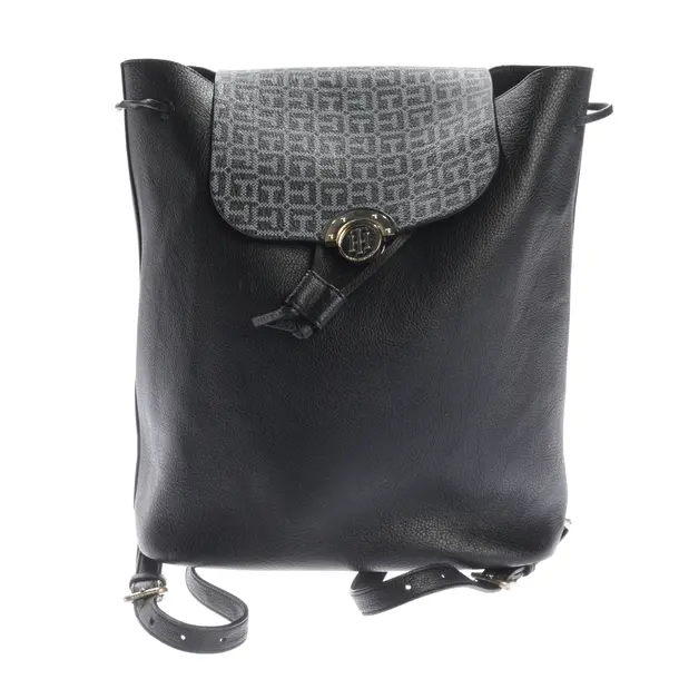 Backpack, in Black, Leather, Tommy Hilfiger