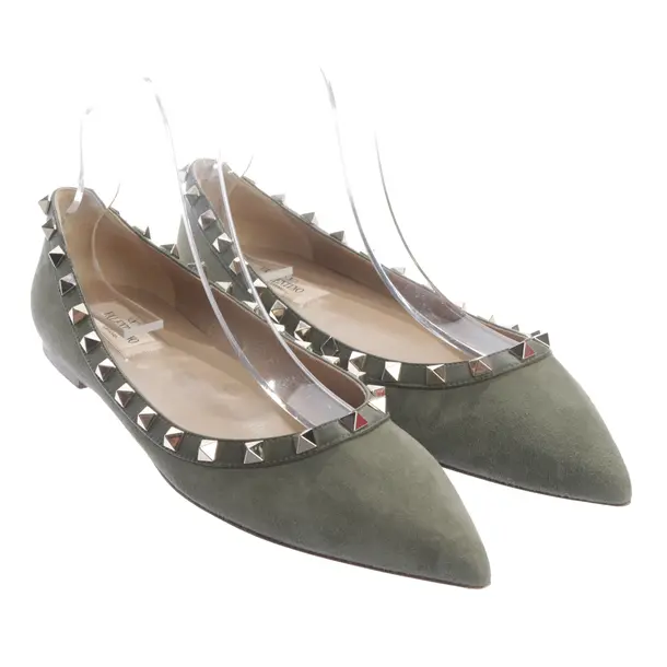 Ballet Flats, in Green, Valentino