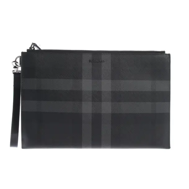 Borsetta, in Grigio scuro, Pelle, Burberry