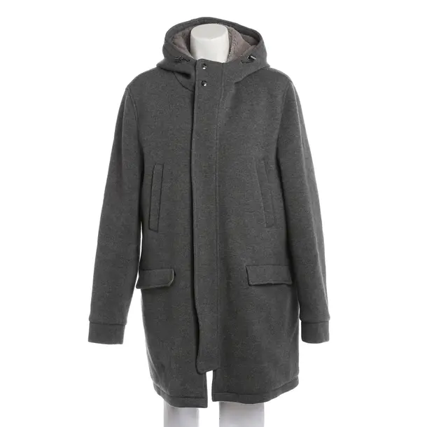Mid-Season Coat, in Gray, Wool, Herno