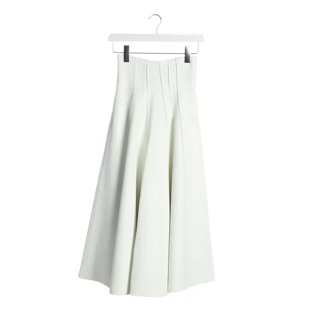 Skirt, in White, Polyurethane, Norma Kamali